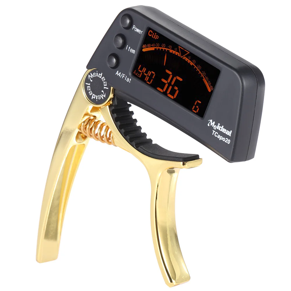 

TCapo20 2-in-1 Acoustic Guitar Capo Tuner Quick Change Key Guitar Capo for Normal Acoustic Folk Electric Guitar Chromatic Bass
