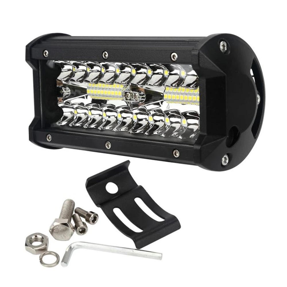 7-дюймовые светодиодные штативы 120 Вт трехрядные Водонепроницаемые рабочие огни