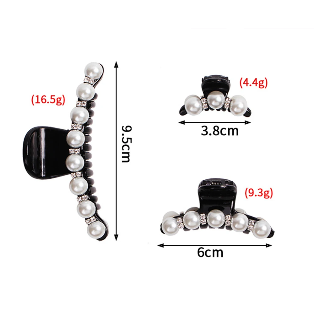 

Hot Sale Imitation Pearl Hair Clips Big Rhinestone Hair Claws Chic Barrettes Ornaments Hair Crab Styling Hair Accessories