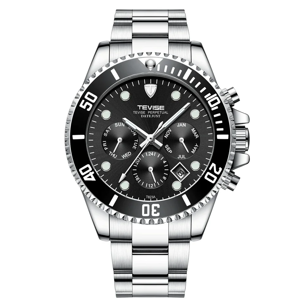 

TEVISE t823a men's mechanical watch heavy industry stainless steel watch automatic date needle