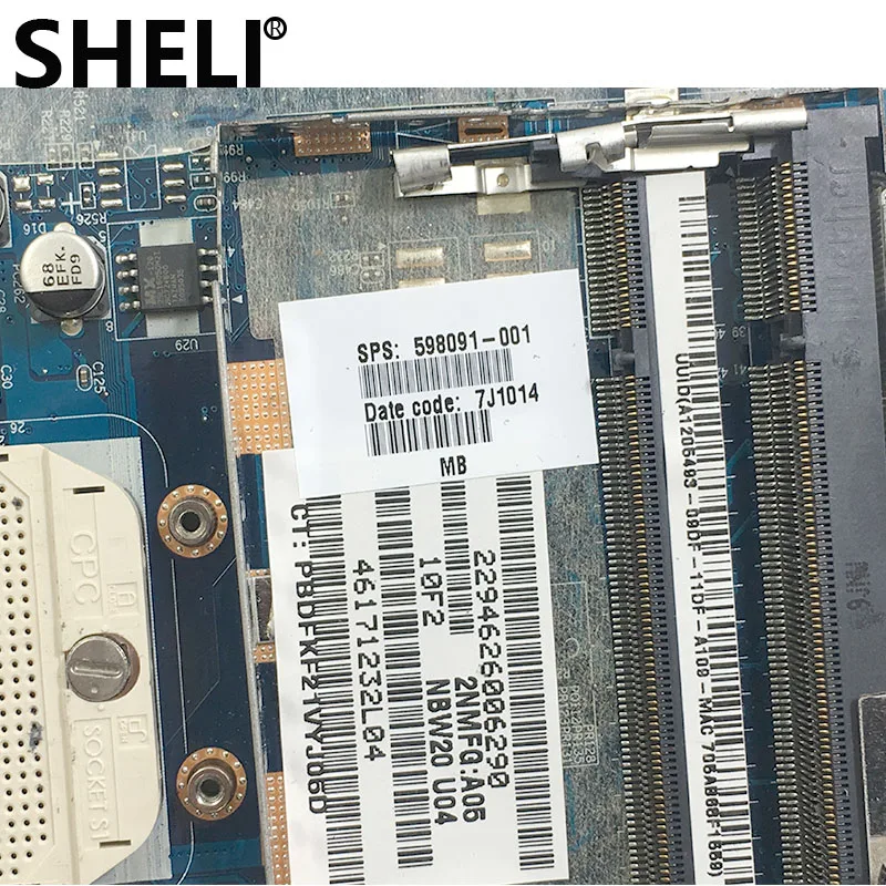 Материнская плата SHELI для HP DV4 dv4-2145dx NBW20 LA-4117P 598091-001 PAVILION DV4-2120CA ноутбука ПК