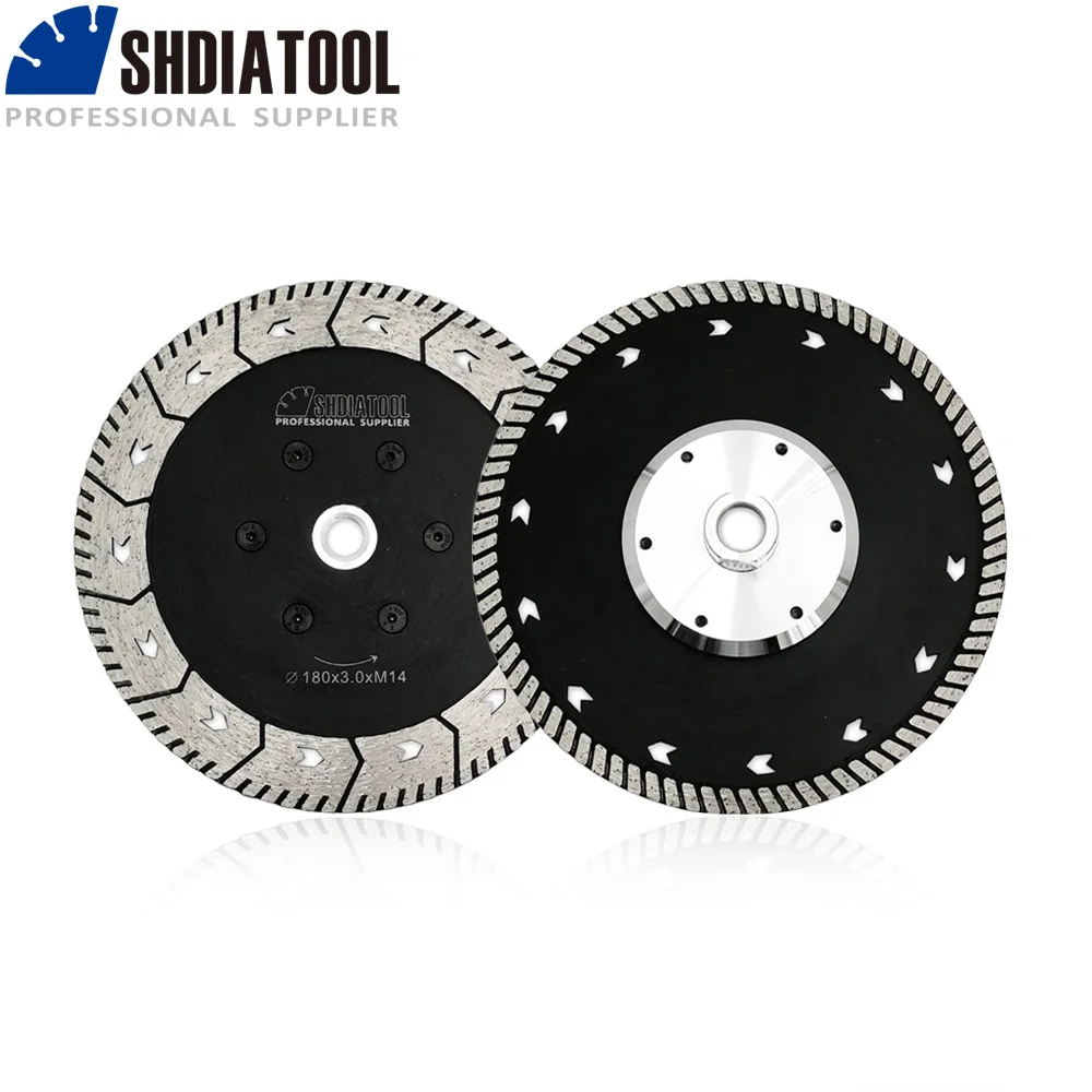 SHDIATOOL 2pcs 180mm Diamond Dual Grindng Disc M14 Saw Blade For Marble Concrete 7