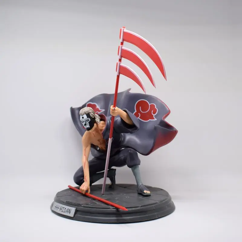 

Naruto Shippuden 27CM GK Hidan Squatting To Take Flag Interchangeable Head Statue PVC Figure Model Collection Toy