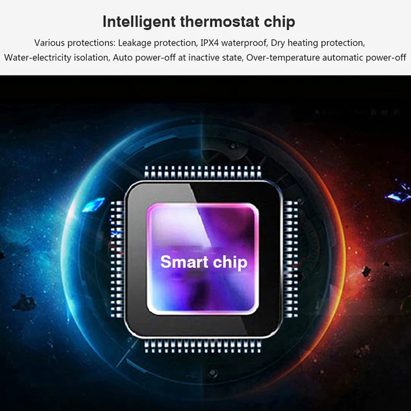 

3800W Mini Electric Water Heater Instant Heating LED Display Electric Hot Water Heater Leakage Protection Kitchen EU Plug