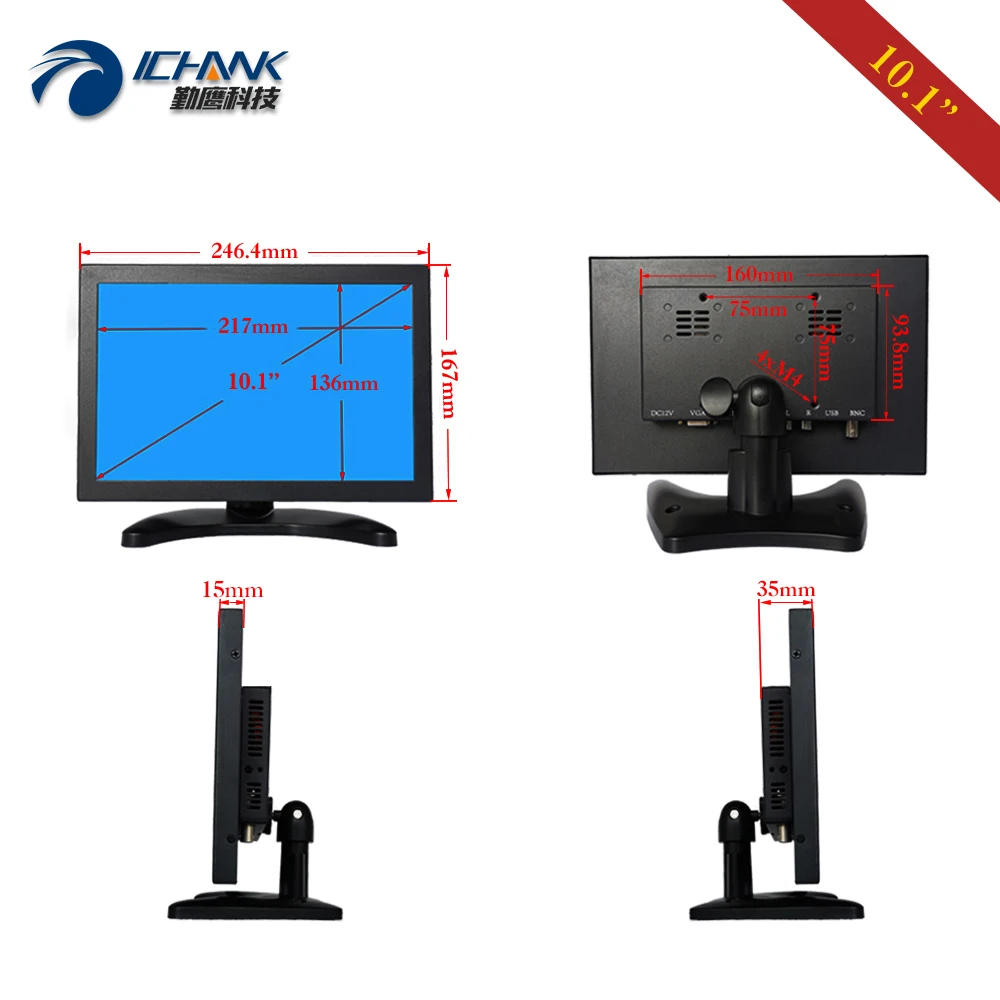 ZB101TC-V59D/10,1 дюйма 1280x800 Full View 1080p HDMI VGA HD металлический чехол с бесплатным приводом десять точек емкостный сенсорный монитор ЖК-экран