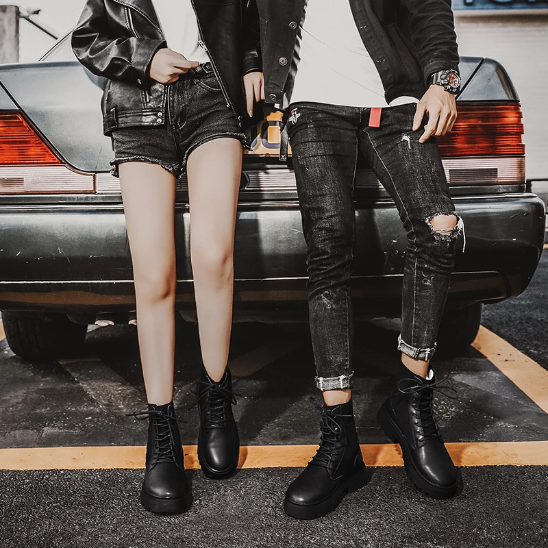 Эластичные Ботинки Martin женские короткие ботинки 2021 мужские на толстой подошве в