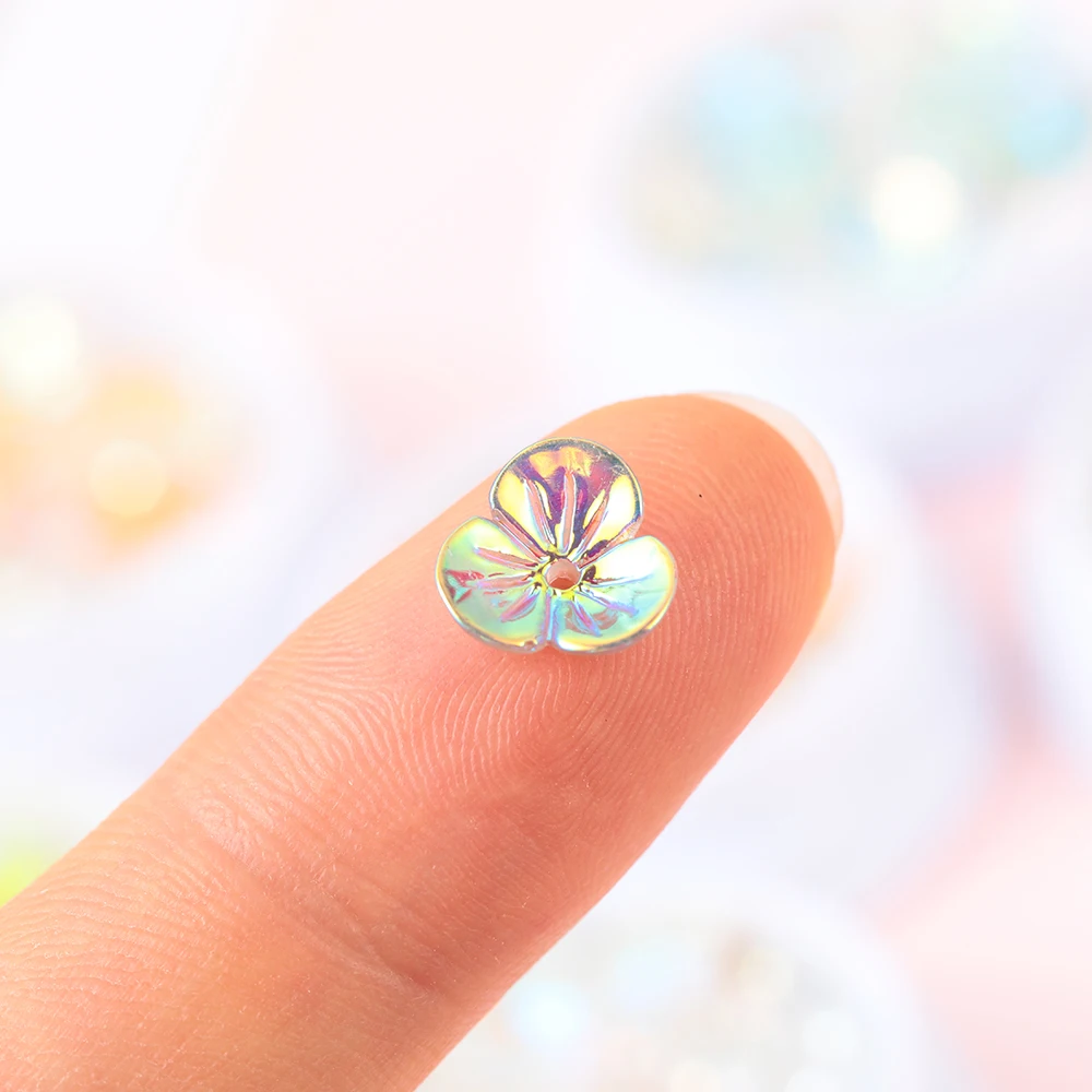 3D цветок бабочка кристалл для ногтей разноцветные металлические заклепки жемчуг