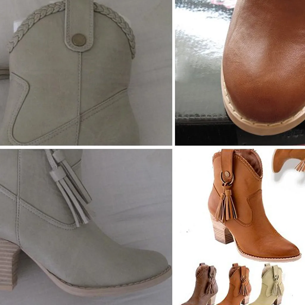 JAYCOSIN; коллекция года; женские ботильоны на высоком квадратном каблуке; botas zapatos mujer; кожаная зимняя обувь в стиле ретро; ботинки размера плюс; ковбойские ботинки