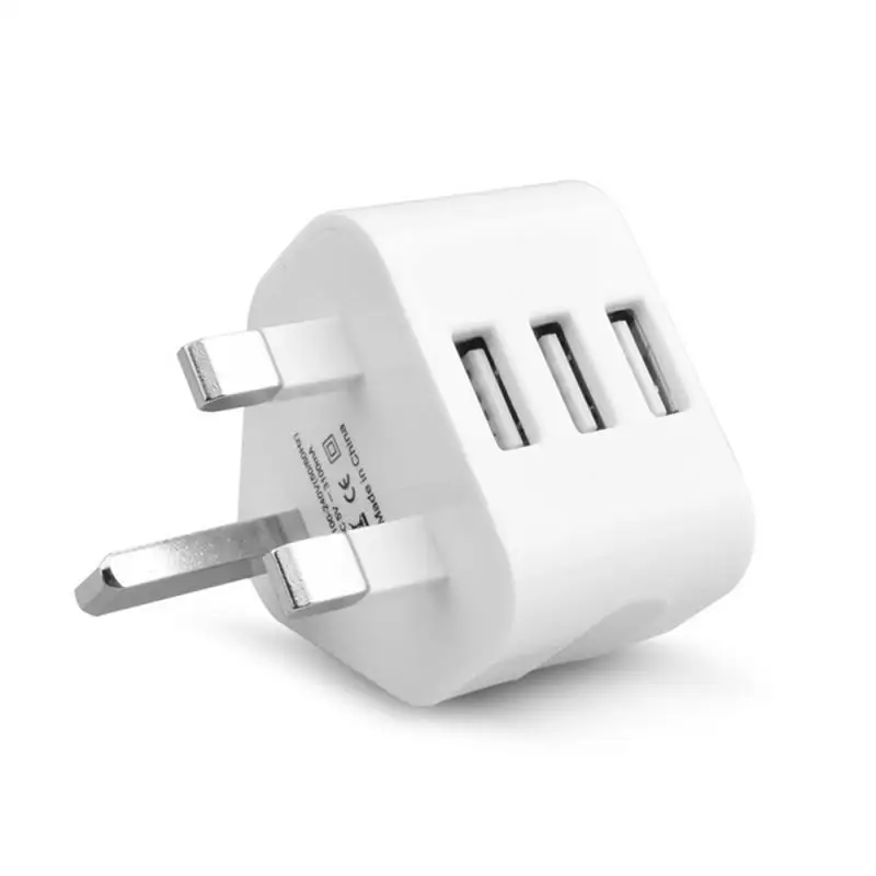 2 порта USB 5 В/1A/2.1A/3.1A адаптер питания 3 PIN штепсельная вилка Великобритании AC