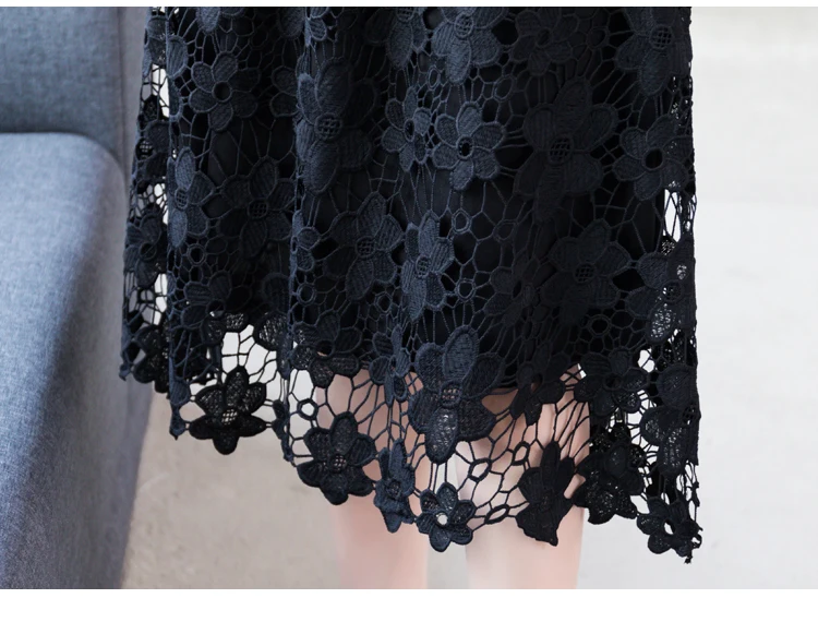 

2021 Autumn New Women Dress Floral Embroidery Lace Stitching Knitted Dresses Turtleneck Slim Long Sleeve Sweater Dress