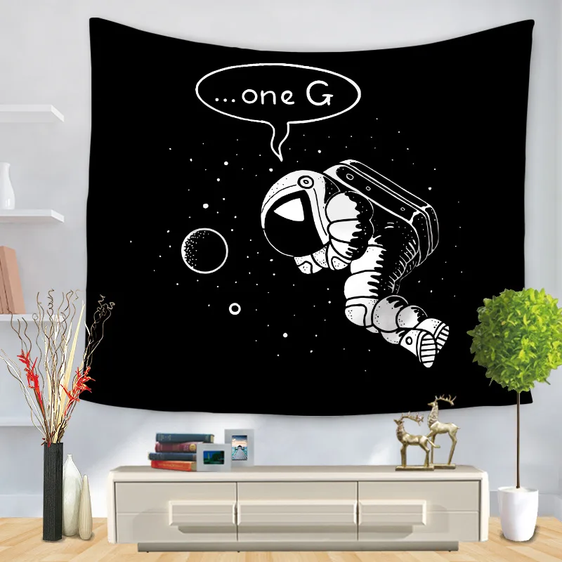 Черно белый Космос настенный гобелен пляжный подушки сиденья Одеяло гобелены