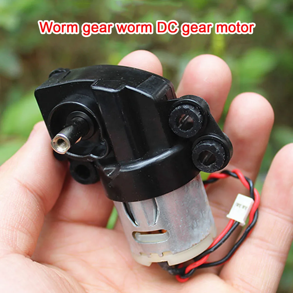 Micro Mini Electric Gear Motor 7-shaped WLWG DC 6V-12V Low Speed Reducer Worm Gearbox for DIY Toy Car Boat Robot Model image 3