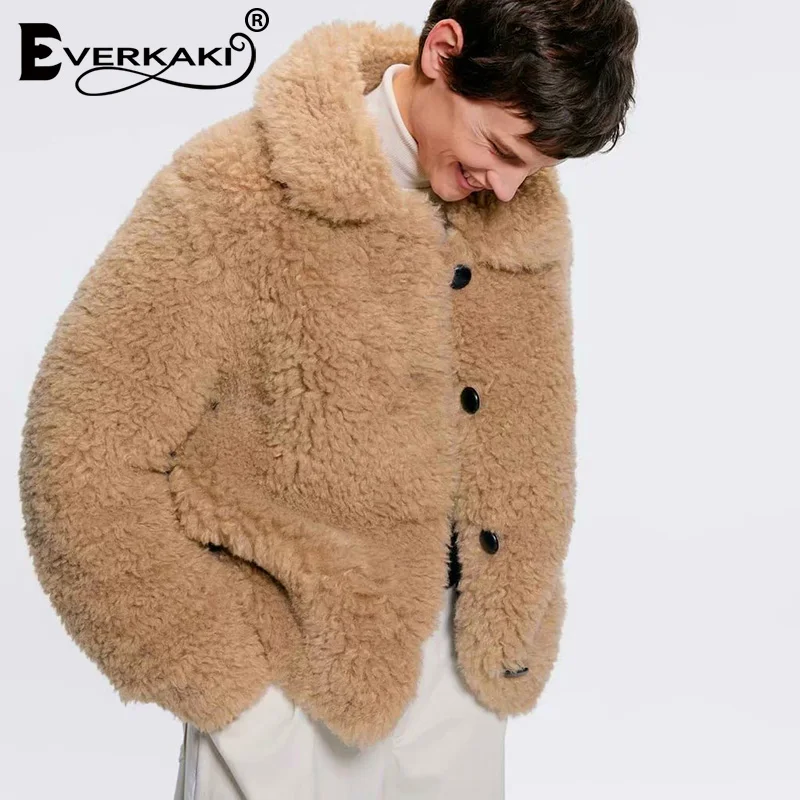 Everkaki искусственная куртка на меху женские зимние Boho плотные теплые ягнята