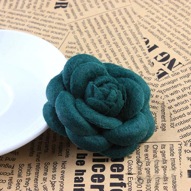 Dark Green Flower I-Remiel высококлассная корейская мода новая ткань цветок лук брошь для кардигана шелковые шарфы Пряжка булавка для женской одежды аксессуары - Окраска металла: Dark Green Flower