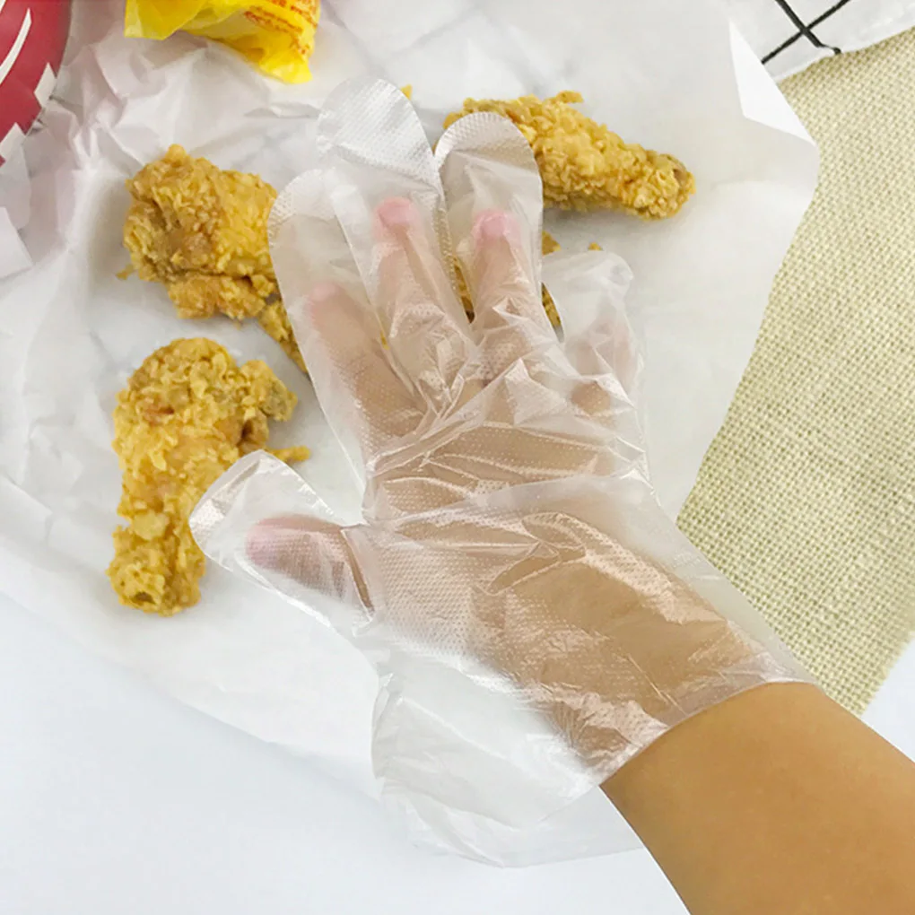 100 шт. детские одноразовые перчатки из полиэтилена|Кухонные перчатки| |