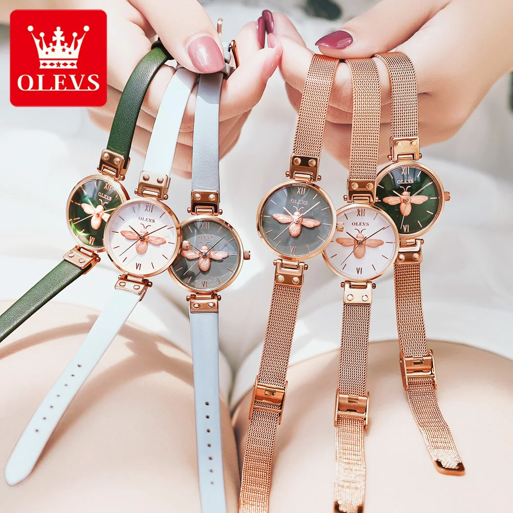 OLEVS 2021 Ladies Wrist Watches Dress Gold Watch Women Crystal Watches Stainless Steel Clock Women Montre Femme Bracelet
