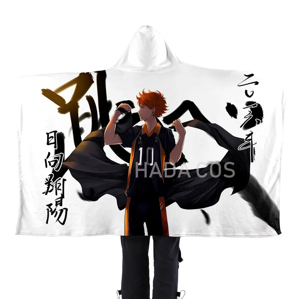 Модное домашнее пончо для дома Haikyuu! Японское одеяло с капюшоном мальчиков и
