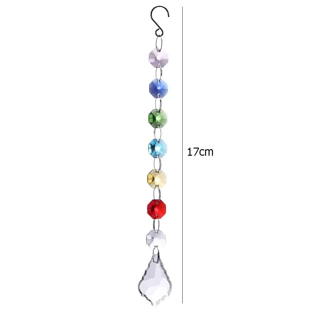 Хрустальная люстра витраж в виде чакры подвеска шара и призмы Каскадный Витраж