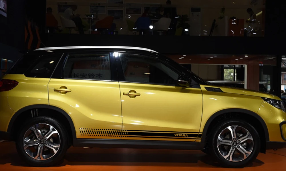 2 шт. для Suzuki Vitara автомобильные длинные боковые наклейки на юбку DIY виниловая пленка авто Спорт Стайлинг наклейки автомобильный тюнинг автомобильные аксессуары