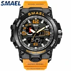 Мужские повседневные спортивные кварцевые часы SMAEL, спортивные ударопрочные часы со светодиодной подсветкой, цифровые часы