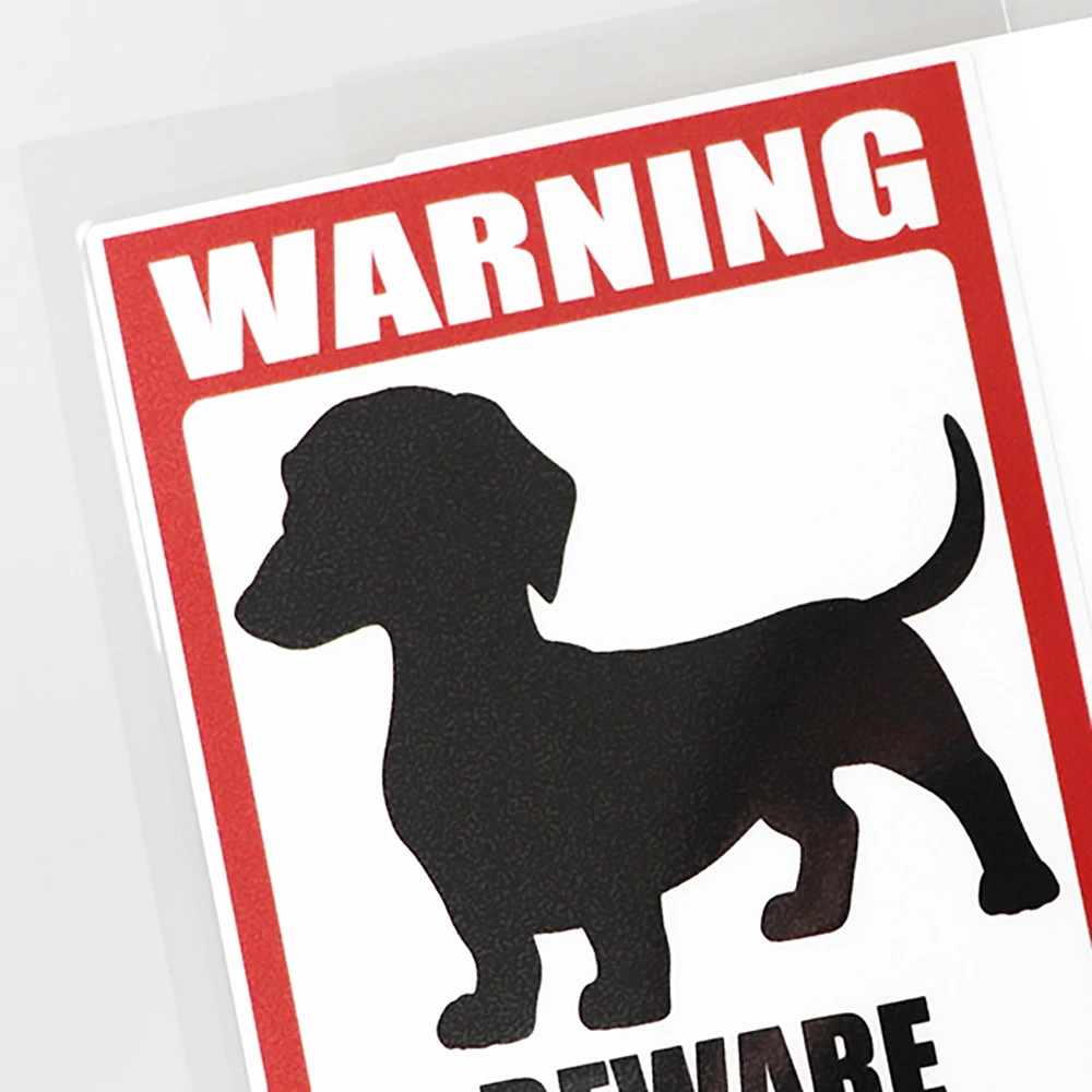 

YJZT 10.2CM14.9CM Dachshund Wiener Dog Warning Decal PVC Car Sticker 12C-0344
