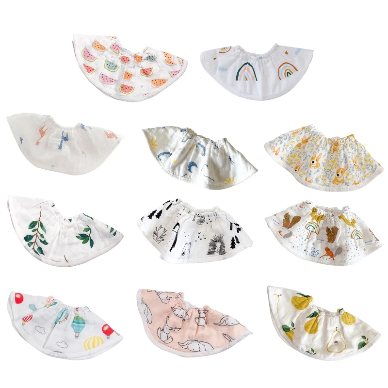 

Cartoon Printed Baby Feeding Drool Bib Cotton Saliva Towel 360 Degree Rotation