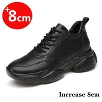 sneakers men elevator shoes height increase shoes for men height increase white shoes black shoes 6 8 cm plus size women 36 44
