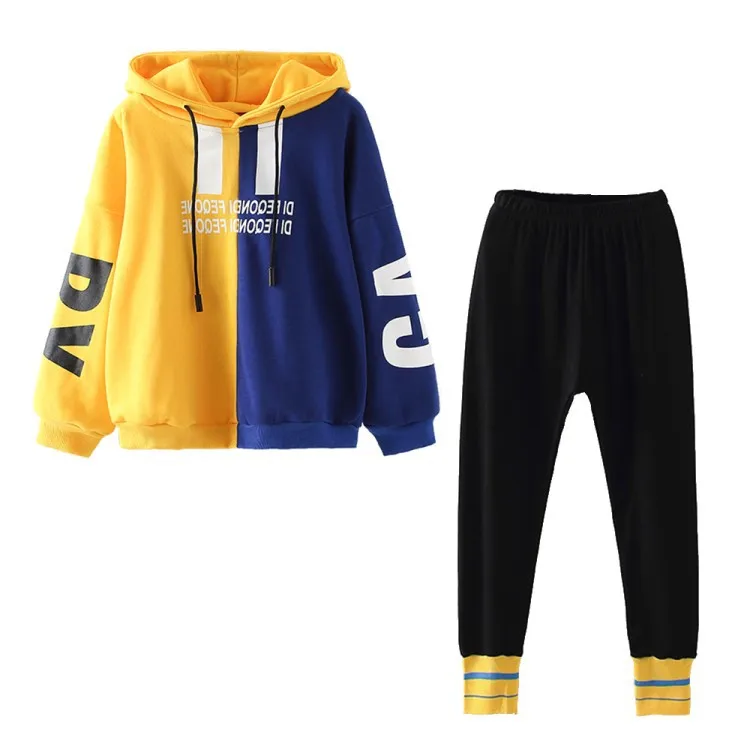 Модный комплект одежды для девочек спортивный костюм подростков весна 2019