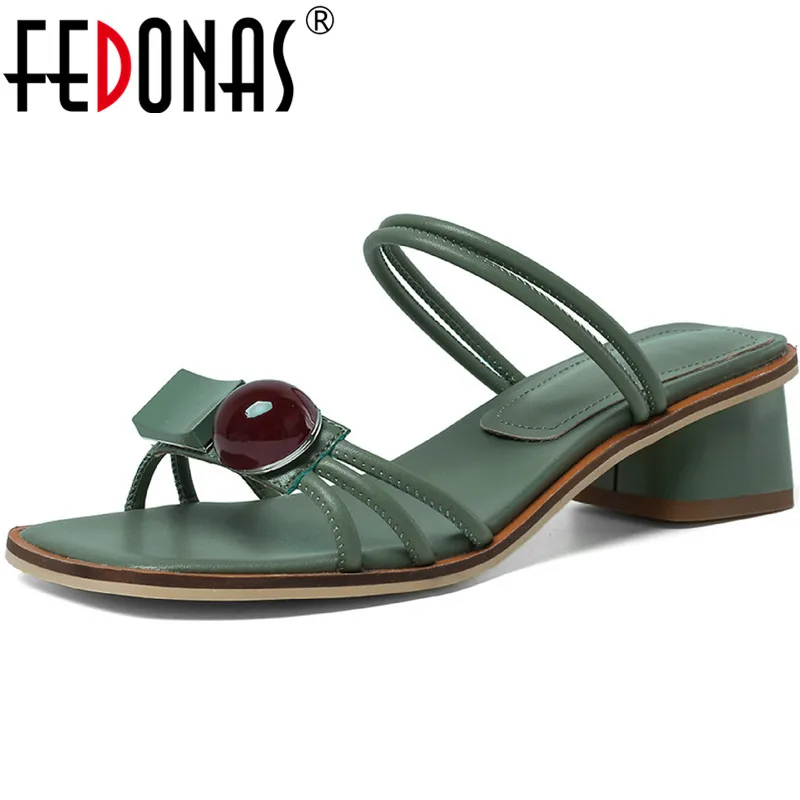 FEDONAS/модные женские шлепанцы с открытым носком в стиле ретро Качественные летние