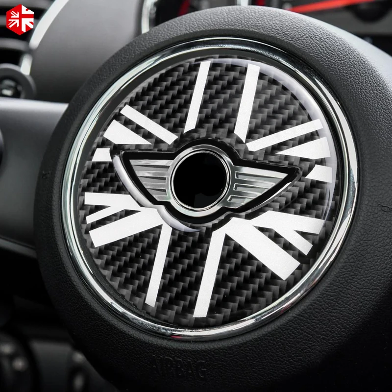 3D наклейка на руль из углеродного волокна для MINI Cooper Countryman F60|Наклейки салона