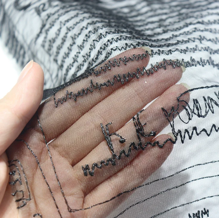 Мягкие буквы газеты вышивка кружевная ткань сексуальная сетчатая для топов