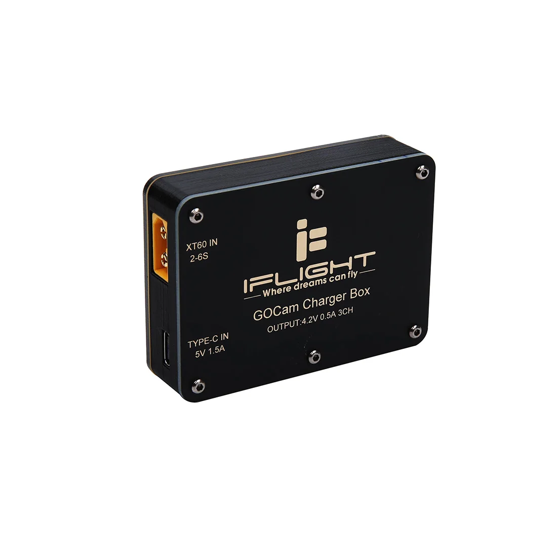 

IFlight GOCam PM GR FPV Action Camera Replacement Charger Box Hub XT60 2-6S 5V 1.5A TYPE-C