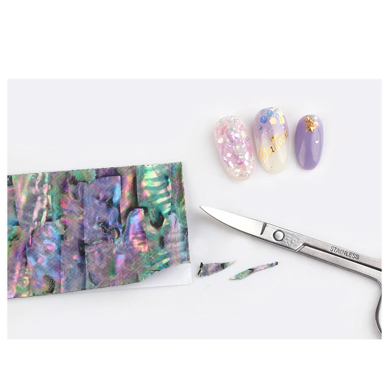 3d наклейка для ногтей Abalone 1 шт. градиентный хлопья гвоздь в виде русалки клейкая