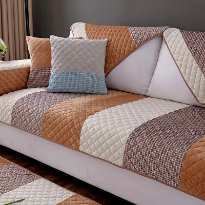 

Autumn and winter short plush non-slip sofa cushion, four seasons thickened universal fabric sofa back towel