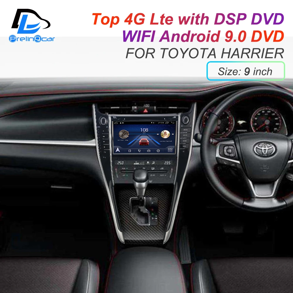 Мультимедийный DVD плеер с Android 9 0 DSP 4G Lte для TOYOTA Harrier монитор на подголовник радио