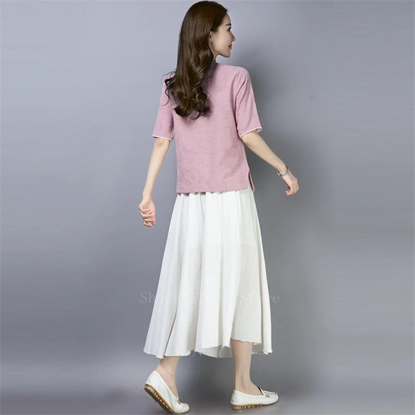 Женский Оригинальный китайский традиционный винтажный костюм Тан из хлопка и