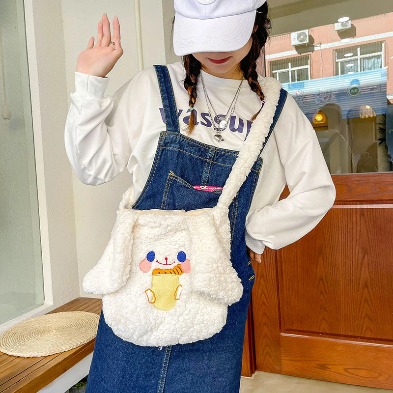 Плюшевая Сумка-Кроссбоди для женщин Мягкая Повседневная Сумка-тоут с рисунком