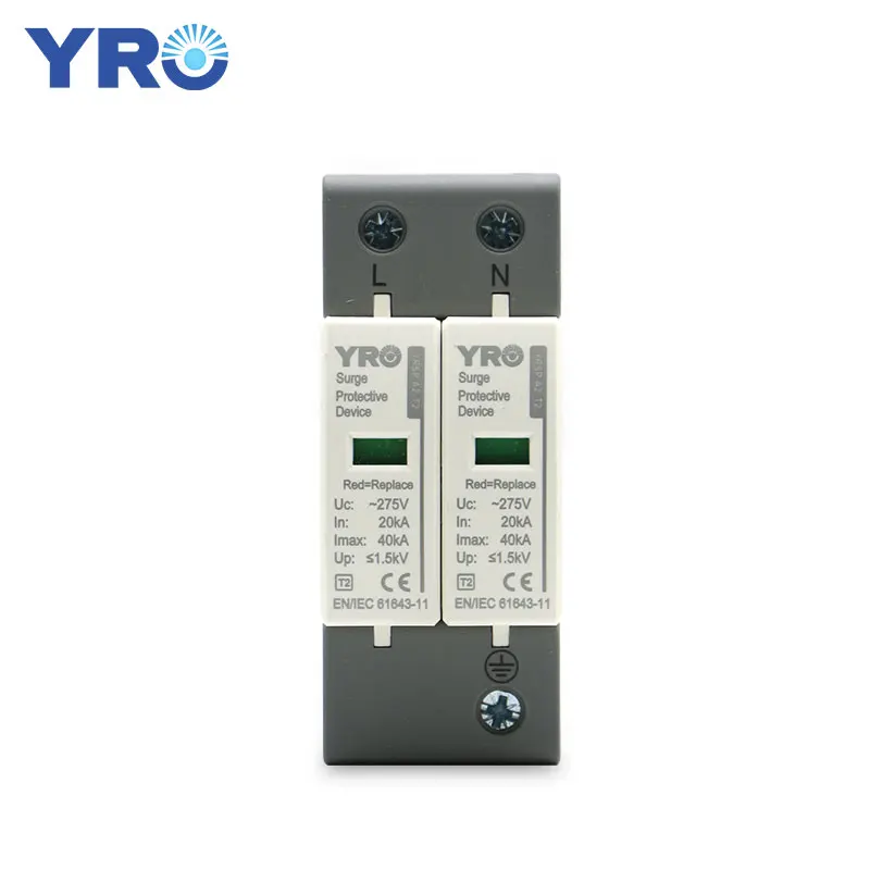 

YRO SPD-A2 2P 20 ka ~ 40 ka surge protector to protect the domestic low voltage surge arrester