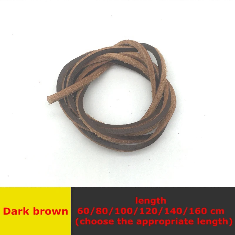 Dark brown 1 пара плоские шнурки высокого качества однотонные кожаные шнурки классические разноцветные туфли для отдыха кружевные уличные шнурки унисекс - Цвет: Dark brown
