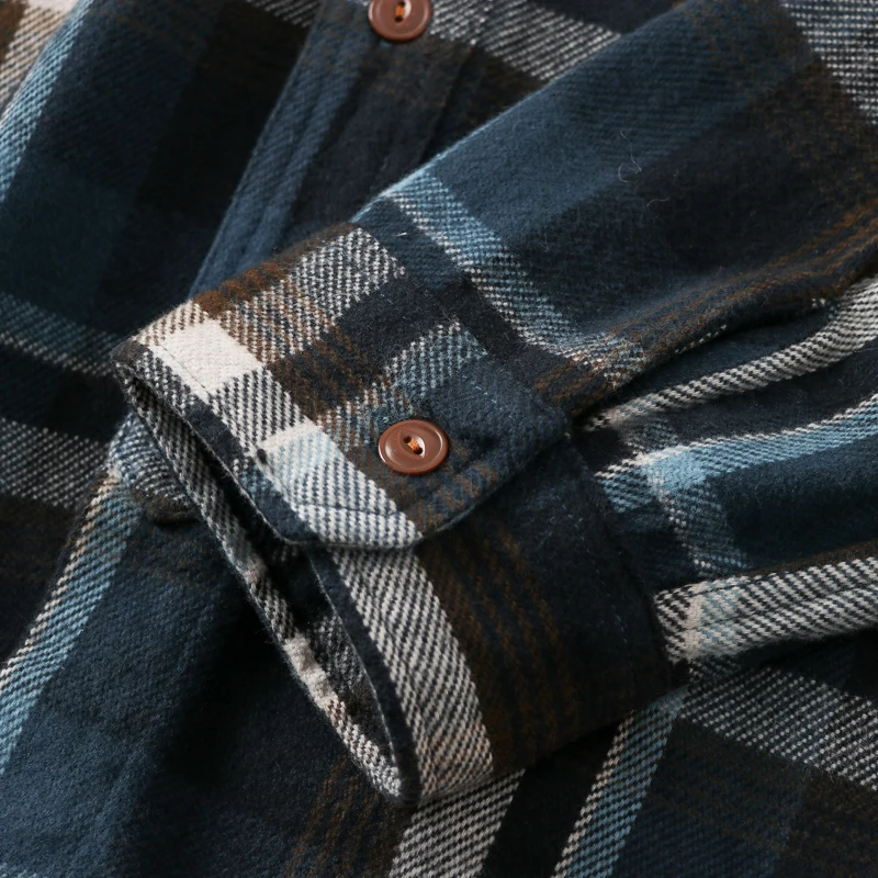 Куртка-рубашка Мужская Утепленная фланелевая в клетку винтажном стиле с начесом