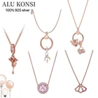 Женское ожерелье из серебра 100% пробы, с кристаллами