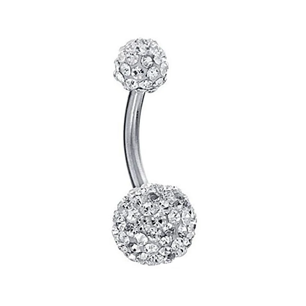 

1PC crystal Steel Belly Piercings Navel Piercing Sexy Piercing Ear Piercings Navel Earring Body Jewelry Round Body Ring Jewelry