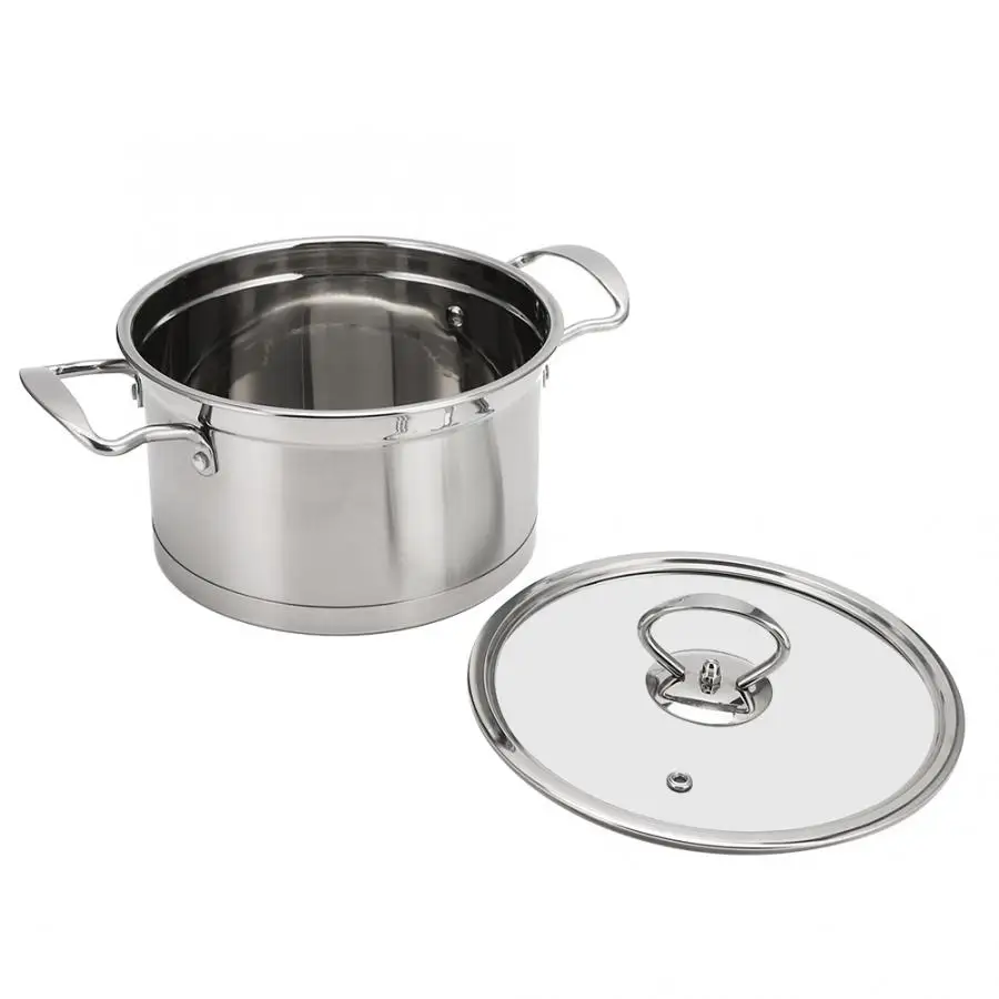 Household Stainless Steel Binaural Soup Pot Thickened Milk Stockpot With Lid Saucepan Cooking Pots | Дом и сад