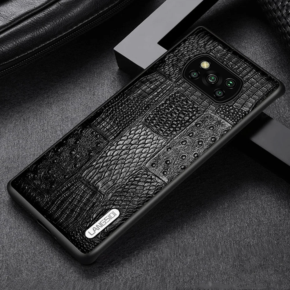 

LANGSIDI чехол для телефона из натуральной кожи для Poco x3 pro F1 F2 PRO M3 роскошный чехол из натуральной кожи для POCO F3 X3 NFC кожаные чехлы