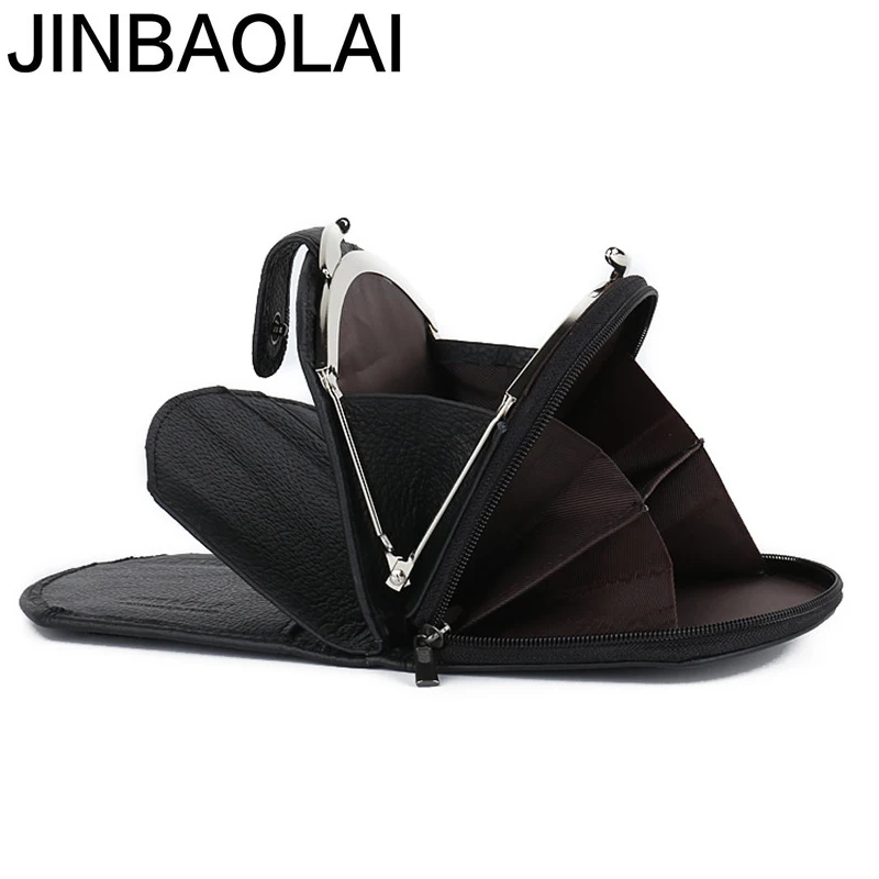 JINBAOLAI из натуральной коровьей кожи Для женщин бумажники, Женский кошелек держатель для карт кожаный Бренд Высокое качество Для женщин кошелек многоцелевой кошелек