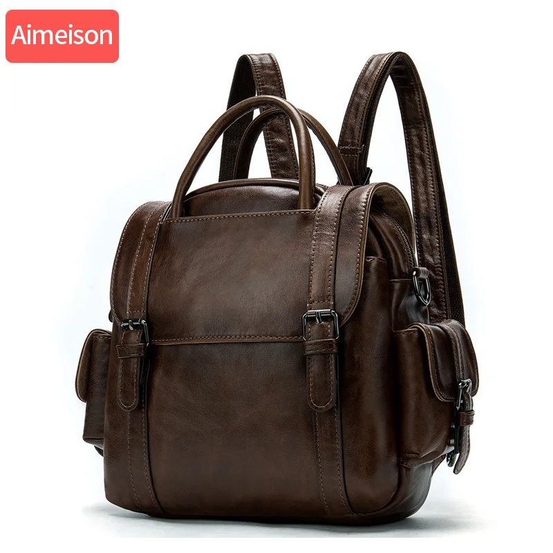 Мужская сумка для путешествий из натуральной кожи дорожная большая винтажная crazy