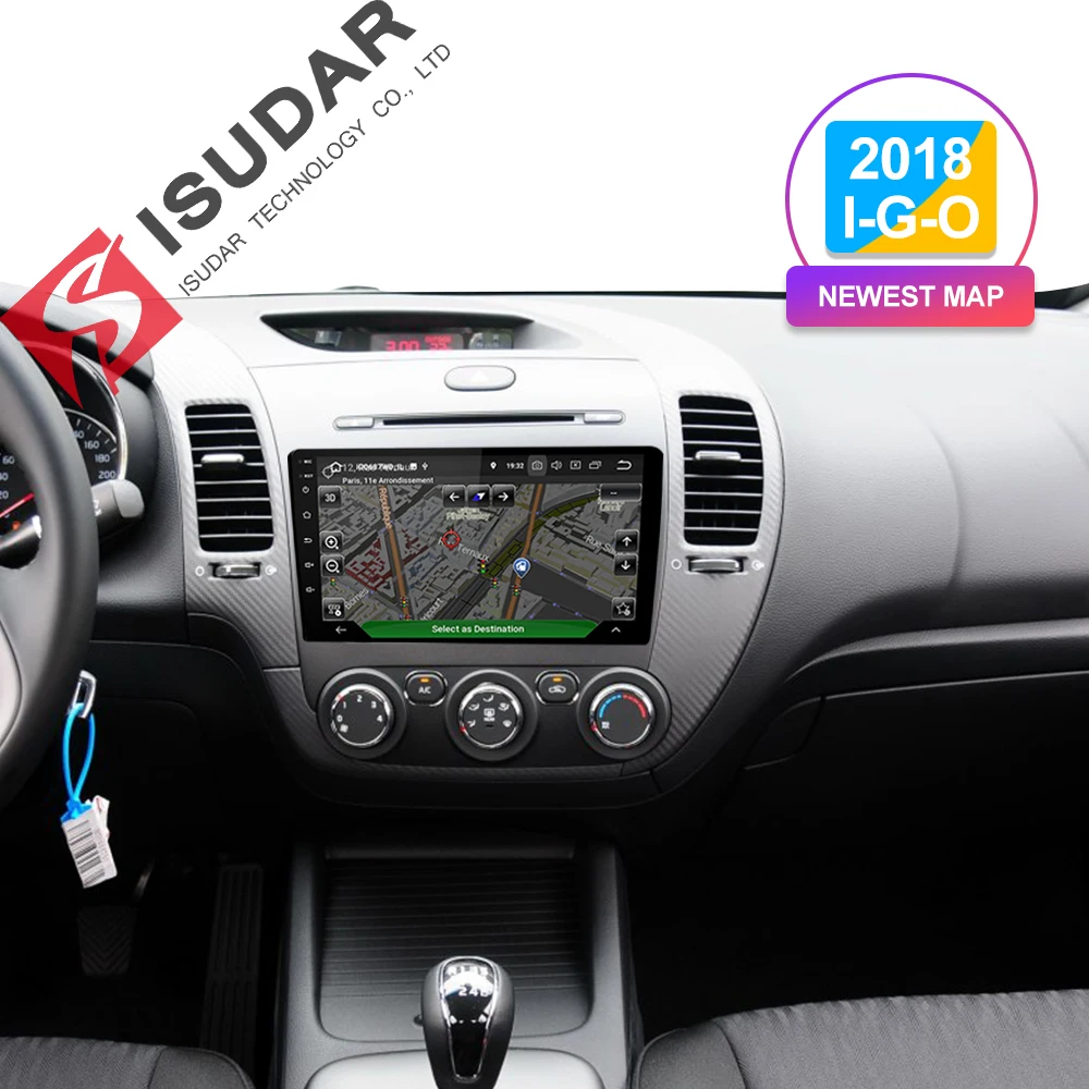 Isudar Android 9 1 Din Автомобильный мультимедийный плеер для Kia CERATO K3 FORTE 2013 2016
