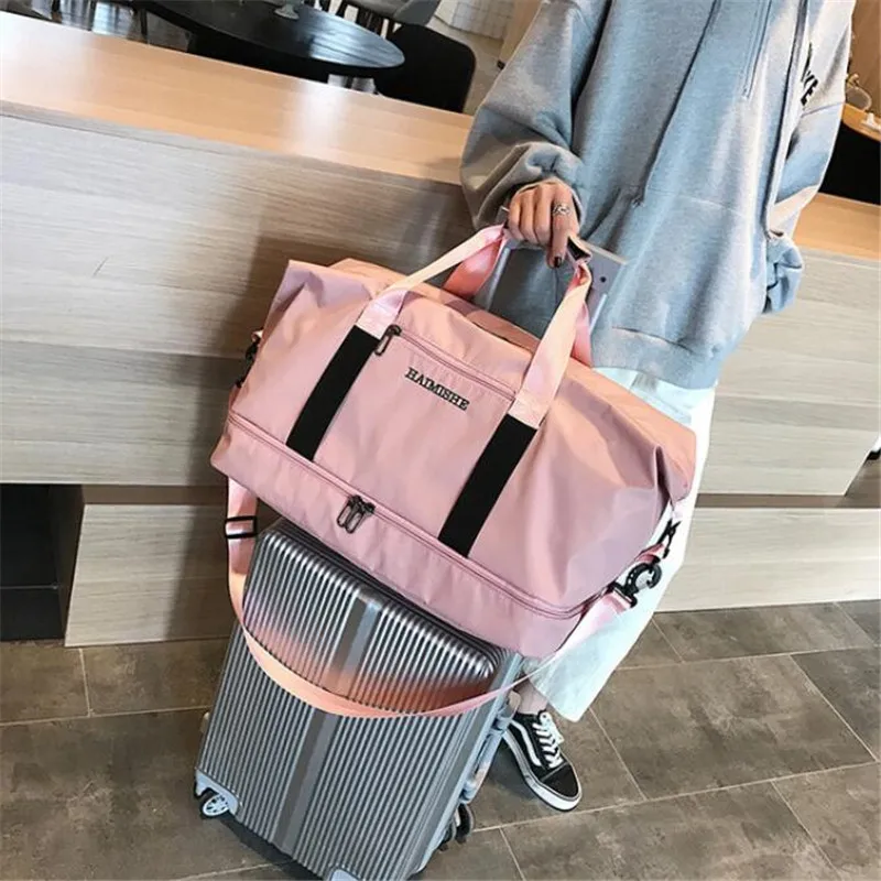 Large Capacity Travel Bag Hand Luggage Bag For Short Trips Dry And Wet Separation Sports Fitness Bag Weekend Bags Travel Storage