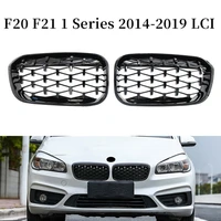 gloss black diamond style abs front bumper kidney grille grill for bmw f20 f21 1 series 2014 2019 lci