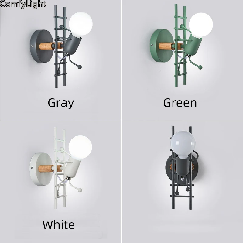 Современная кукла настенный светильник прикроватный для спальни детей гостиной